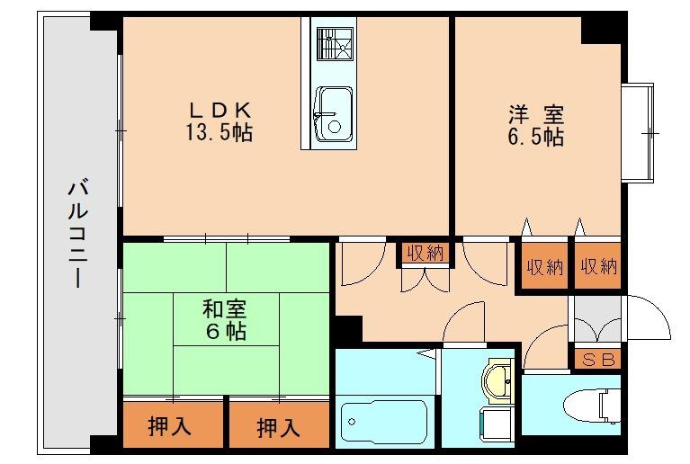 ニュー・アンフィニー(2LDK/5階)の間取り写真