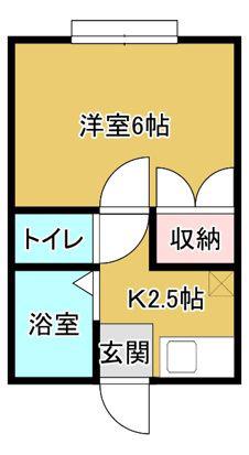 パレスウエスト(1K/1階)の間取り写真