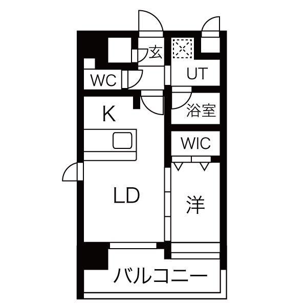 パグーロ城西(1LDK/9階)の間取り写真