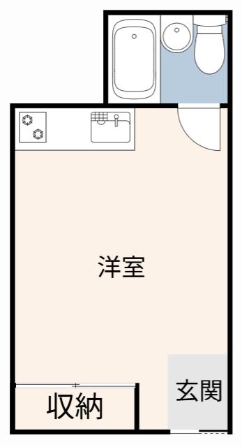小林アパート(ワンルーム/1階)の間取り写真