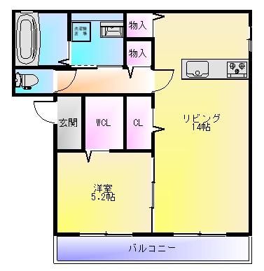 エリチェ青山(1LDK/1階)の間取り写真