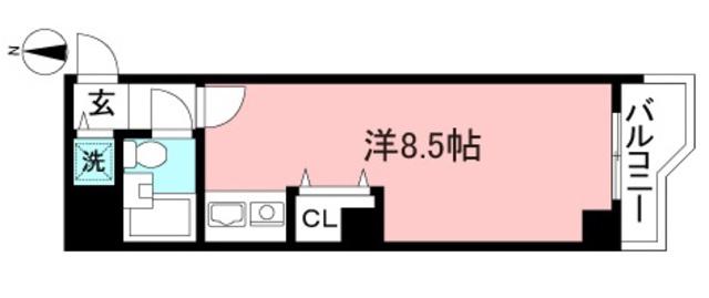 エスパースラヴィ(ワンルーム/6階)の間取り写真