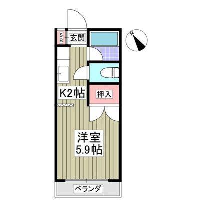 ΑNEXT本郷第2(1K/2階)の間取り写真