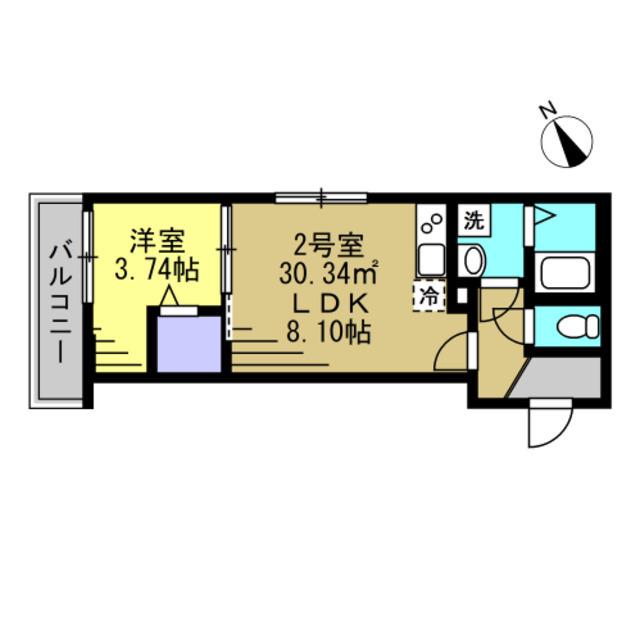 アジュール新松戸02(1LDK/3階)の間取り写真