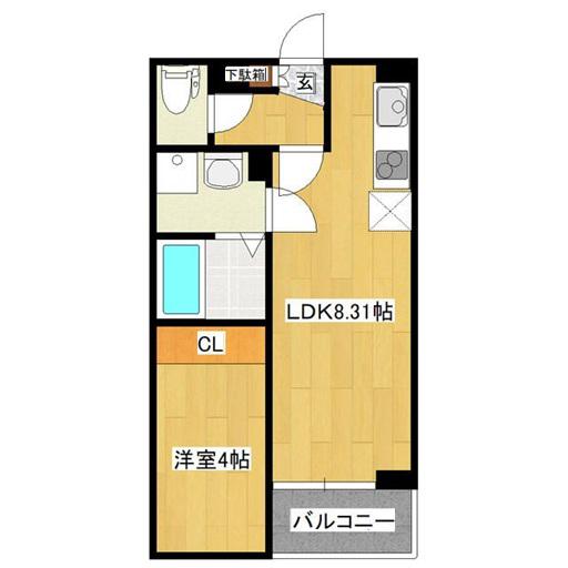 グラン大和町(1LDK/2階)の間取り写真