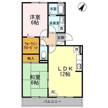 ガーデンハウス藤井 A棟(2LDK/3階)の間取り写真
