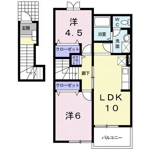 セピアコート(2LDK/2階)の間取り写真