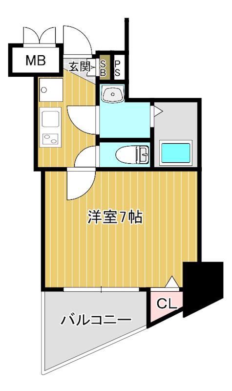 ラフォーレ赤坂アネックス(1K/9階)の間取り写真