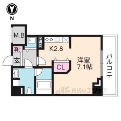 プレコート上鳥羽(1K/5階)の間取り写真