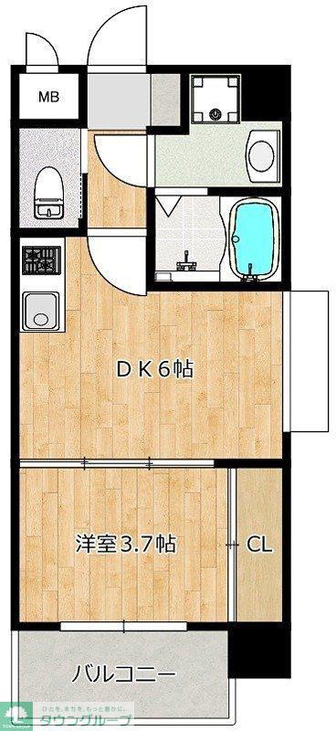 RESIAS ONE TENJINMINAMI BLDG(1DK/6階)の間取り写真