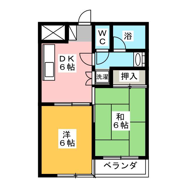 友ビル3号(2DK/4階)の間取り写真