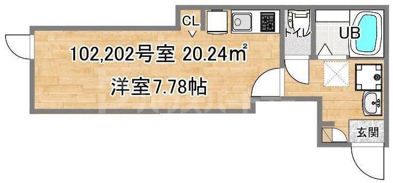 アグレット東武練馬(ワンルーム/2階)の間取り写真