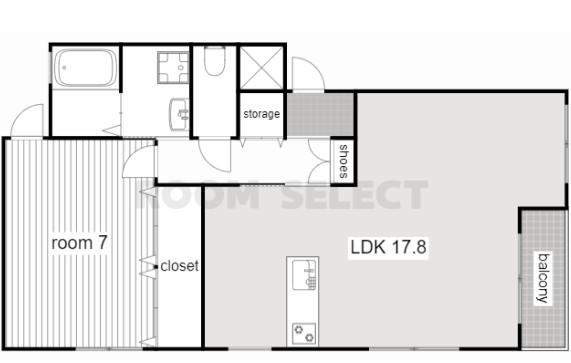 APPARTEMENT NY(1LDK/3階)の間取り写真