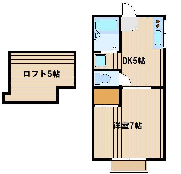 シャト-谷治1(1DK/2階)の間取り写真