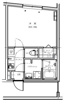 GENOVIA NEZU(1K/1階)の間取り写真