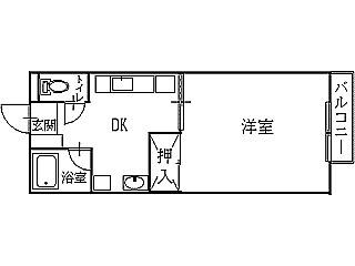 かぼちゃハウス(1K/1階)の間取り写真