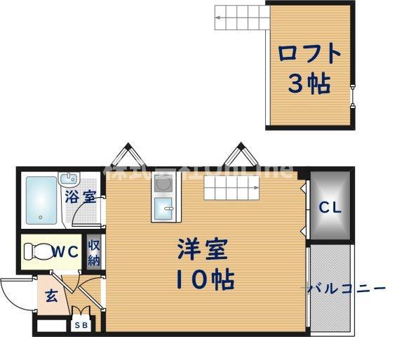 エクラ平野(ワンルーム/3階)の間取り写真