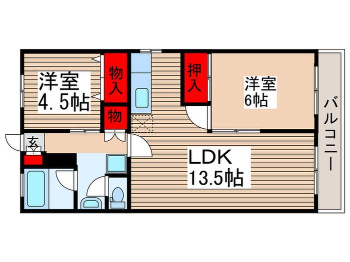 弥生マンション(2LDK/1階)の間取り写真