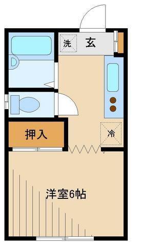 ヒルトップ町田(1K/1階)の間取り写真