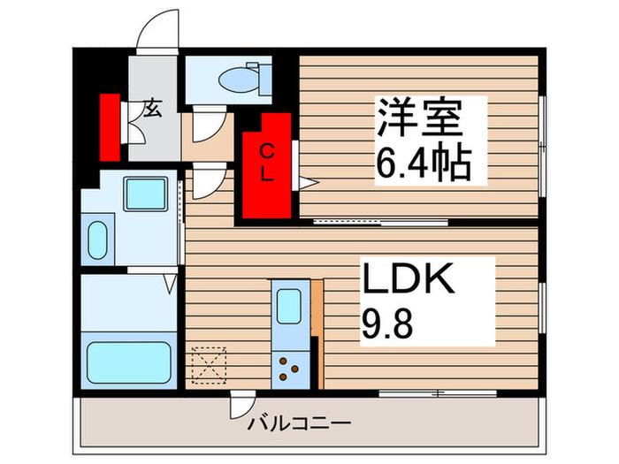 MK ONE(1LDK/2階)の間取り写真