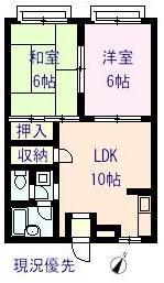 エトアール蔵王(2LDK/2階)の間取り写真