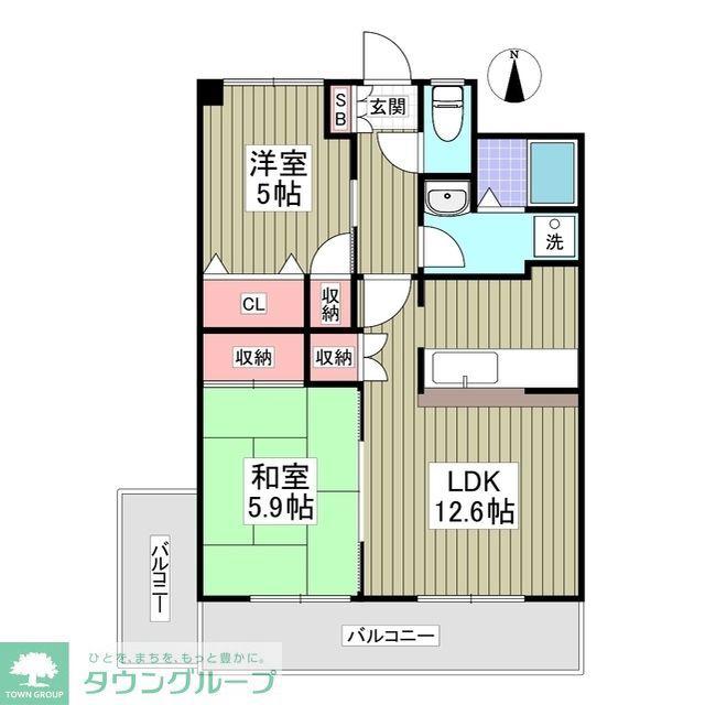 壽ビル(2DK/4階)の間取り写真
