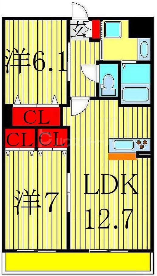 アリエッタ・ボスカート(2LDK/2階)の間取り写真