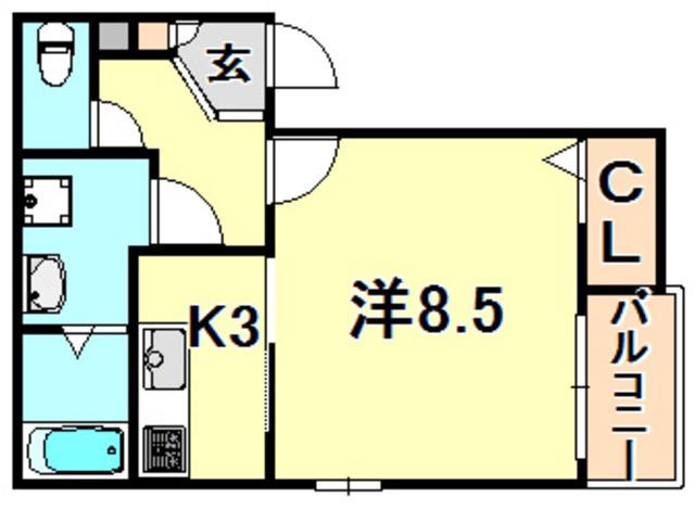 インプレイス長田(ワンルーム/2階)の間取り写真