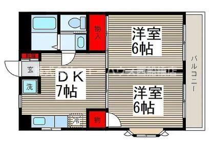 プレステージSKM(2DK/1階)の間取り写真
