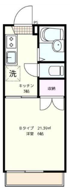 ドエルさぎのみや(1K/2階)の間取り写真