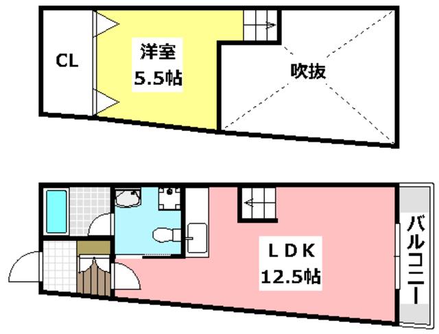 STADION(1LDK/5階)の間取り写真