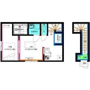 RADIANCE桜本町(1LDK/2階)の間取り写真