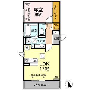 ルーチェ霞ケ浦(1LDK/1階)の間取り写真