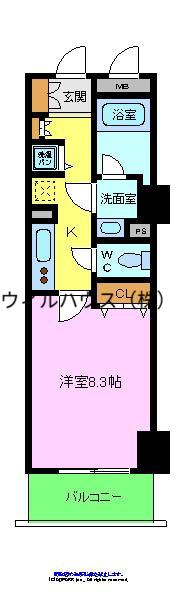 セントラル堺東(1K/5階)の間取り写真