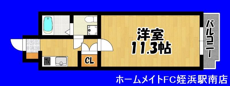 リュージュ飯倉(1K/4階)の間取り写真