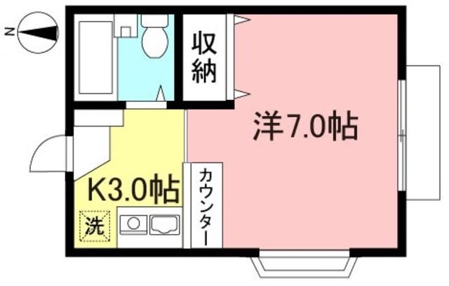 メゾン・ド・フルール(1K/1階)の間取り写真