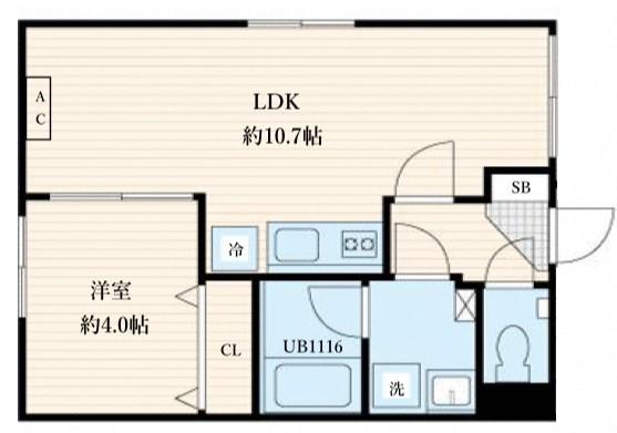 ALATO森下II(1LDK/3階)の間取り写真