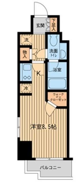 ファインアドレス新御徒町(1K/7階)の間取り写真