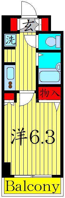 ドミール目白(1K/5階)の間取り写真