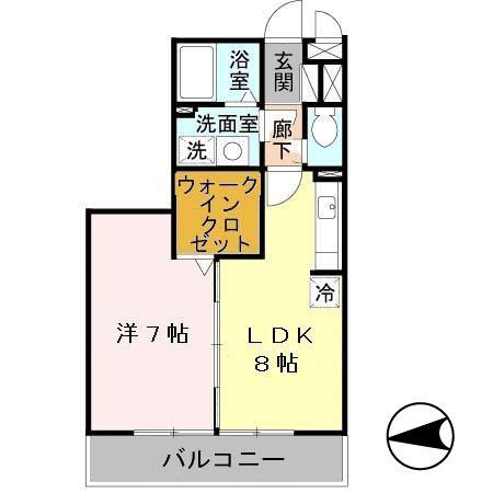 アップロード壱番館(1LDK/3階)の間取り写真