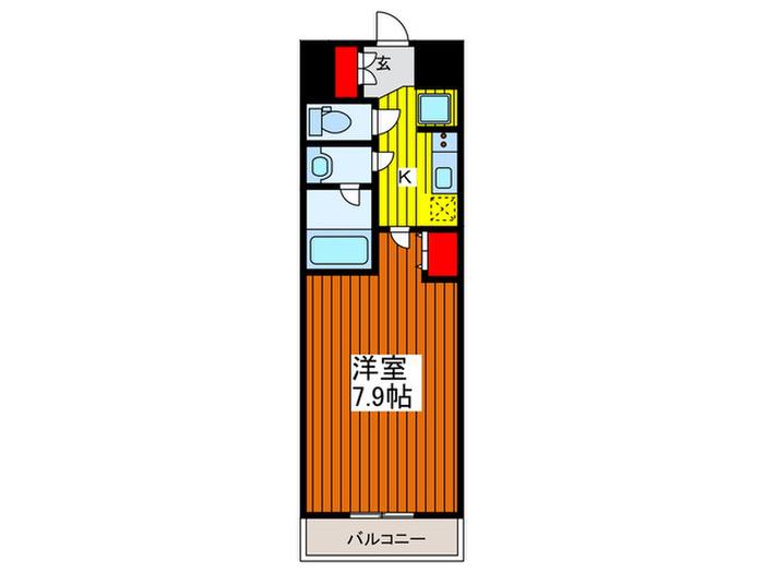 ケリア川口(1K/2階)の間取り写真