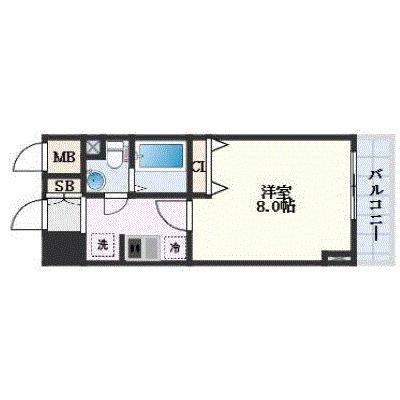 レグルス阿倍野(1K/6階)の間取り写真