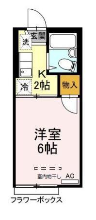 どみいるみずの(1K/2階)の間取り写真