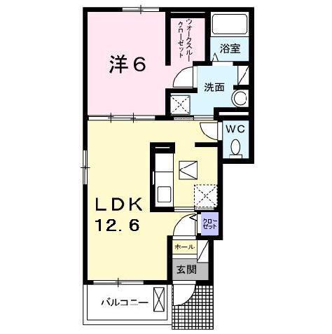 ハピネス フィールド III(1LDK/1階)の間取り写真