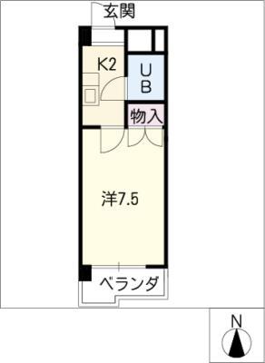 デンマークハイツ(1K/2階)の間取り写真