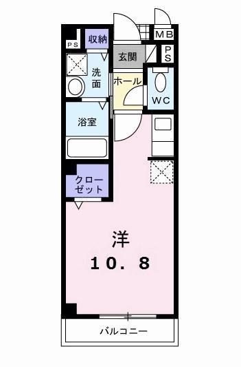 コウチターナ(ワンルーム/1階)の間取り写真