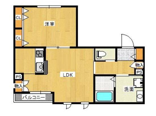 ウィン椎名町(1LDK/2階)の間取り写真