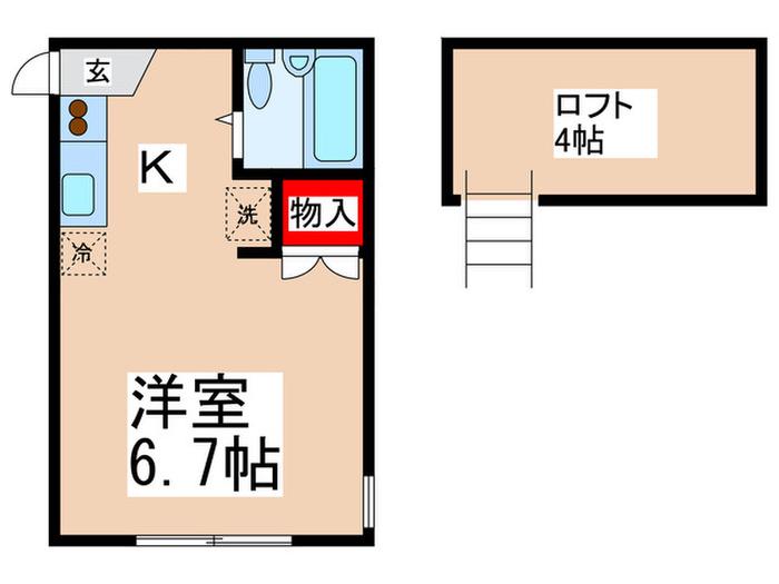 ベルカイユ(1K/2階)の間取り写真