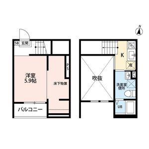 AO AQUA(ワンルーム/2階)の間取り写真