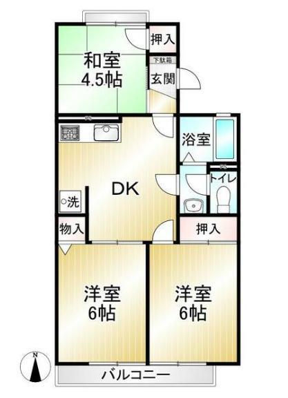 フォーレストヒルズI(3DK/2階)の間取り写真